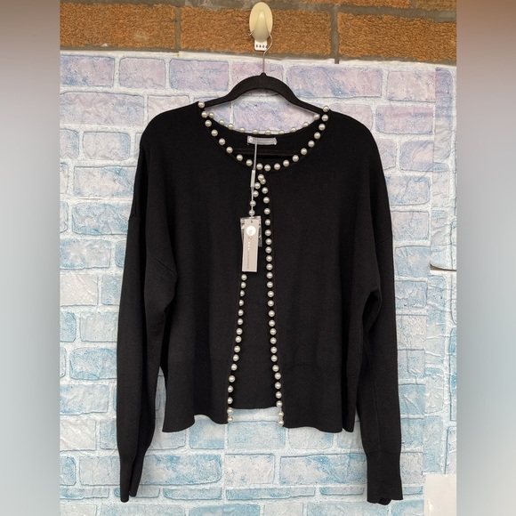 Incashmere  pearl trim wool blend cardigan size XL - Picture 4 of 16
